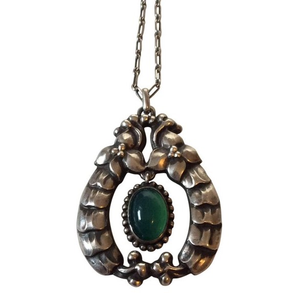 Early Jensen green stone pendant